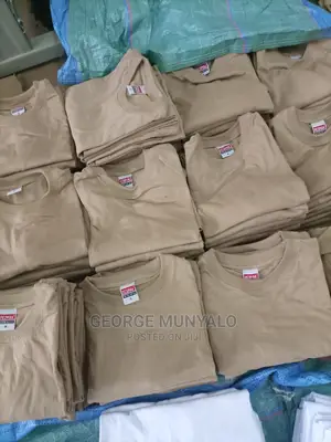 Beige Cotton Plain T-Shirts