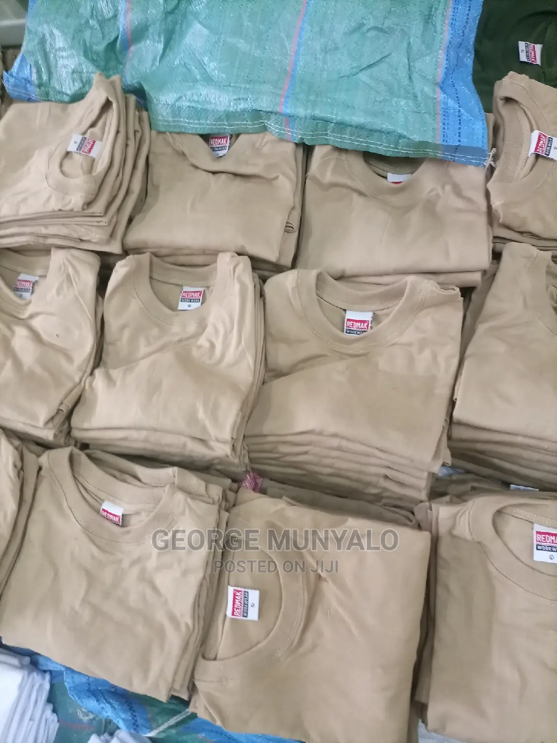 Beige Cotton Plain T-Shirts