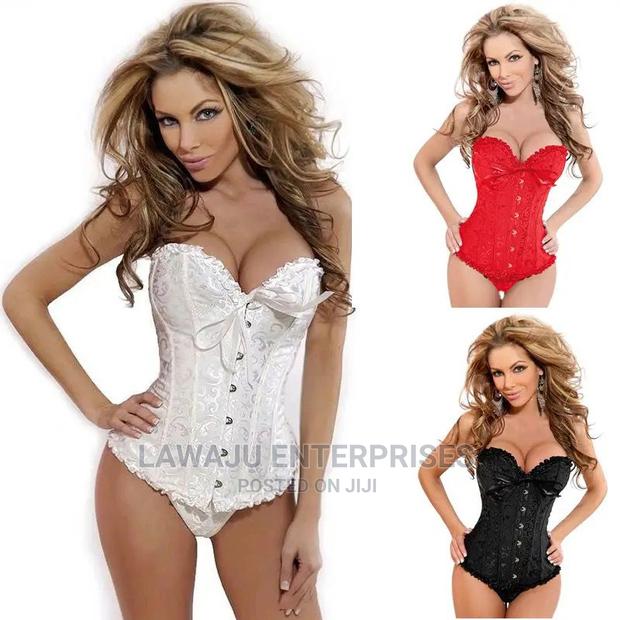 Corset Top With Matching Thong Lingerie Set - main view