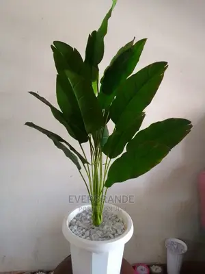 Green Plants Artificial Flowers With Vase