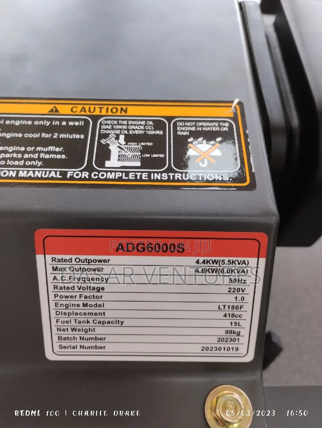 Generator Diesel Power Aico 6kva 10hp