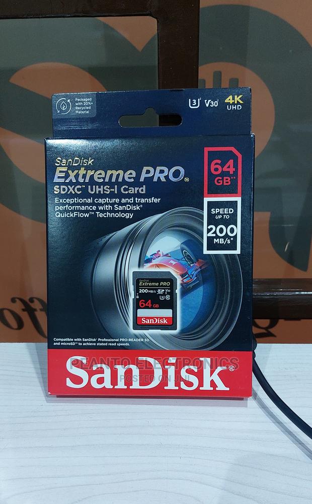 Sandisk 64gb Extreme Pro Uhs-I SDXC Memory Card - main view