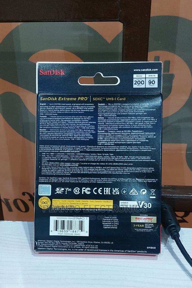 Sandisk 64gb Extreme Pro Uhs-I SDXC Memory Card - thumbnail 2