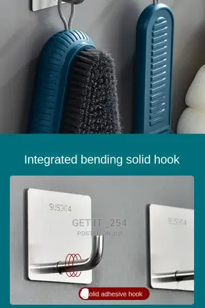 Stainless Steel Hook Has a Glue for Sticking