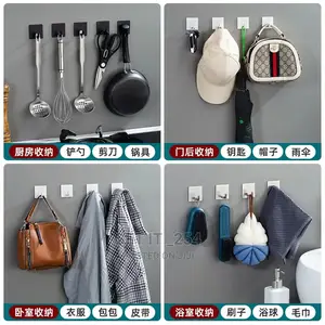 Stainless Steel Hook Has a Glue for Sticking