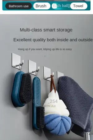 Stainless Steel Hook Has a Glue for Sticking