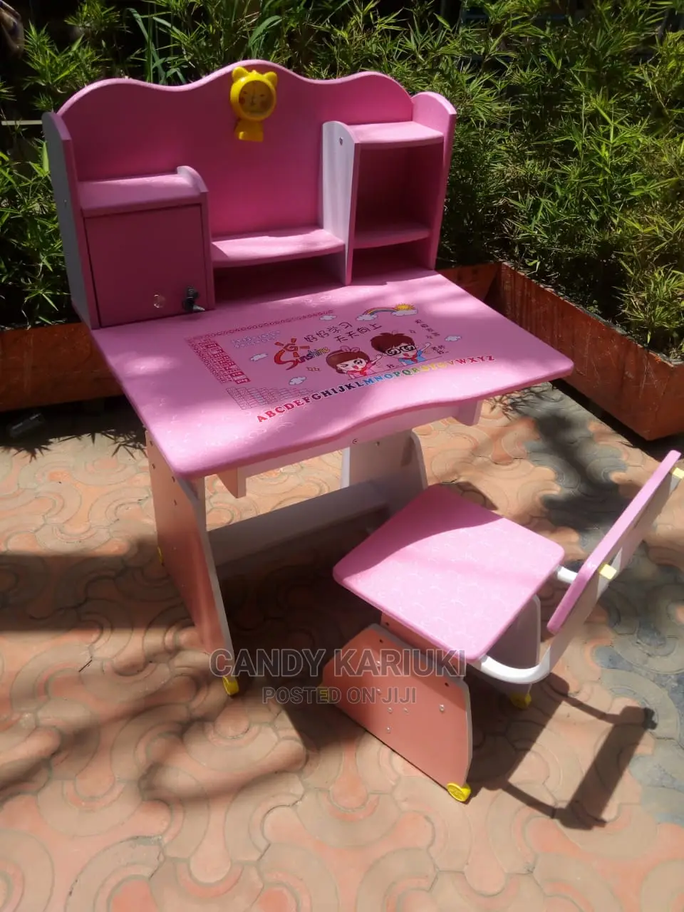 Elegant Pink Study Table Plus Chair