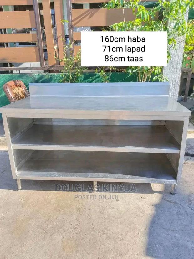 160cm Working Table Top Cabinet Stainless Steel. - main view