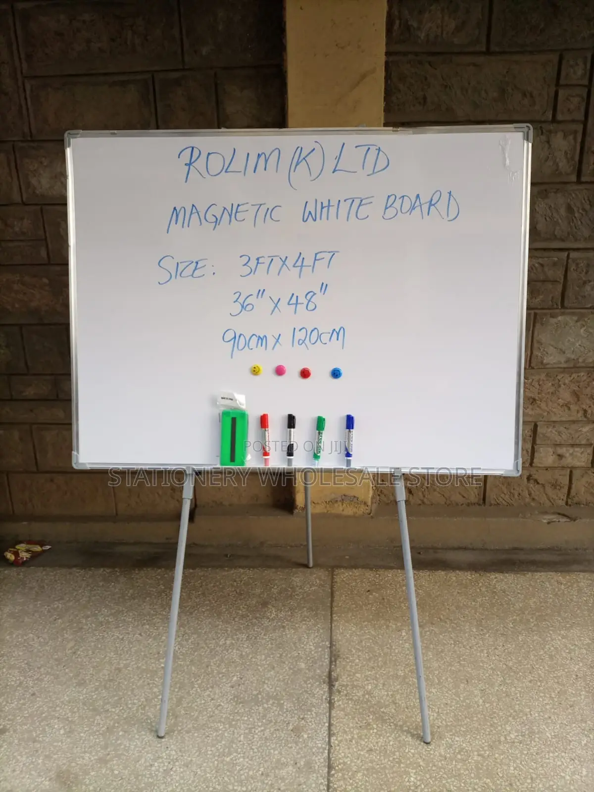 Imported Whiteboard 3ftx4ft+Tripodstand Metallic