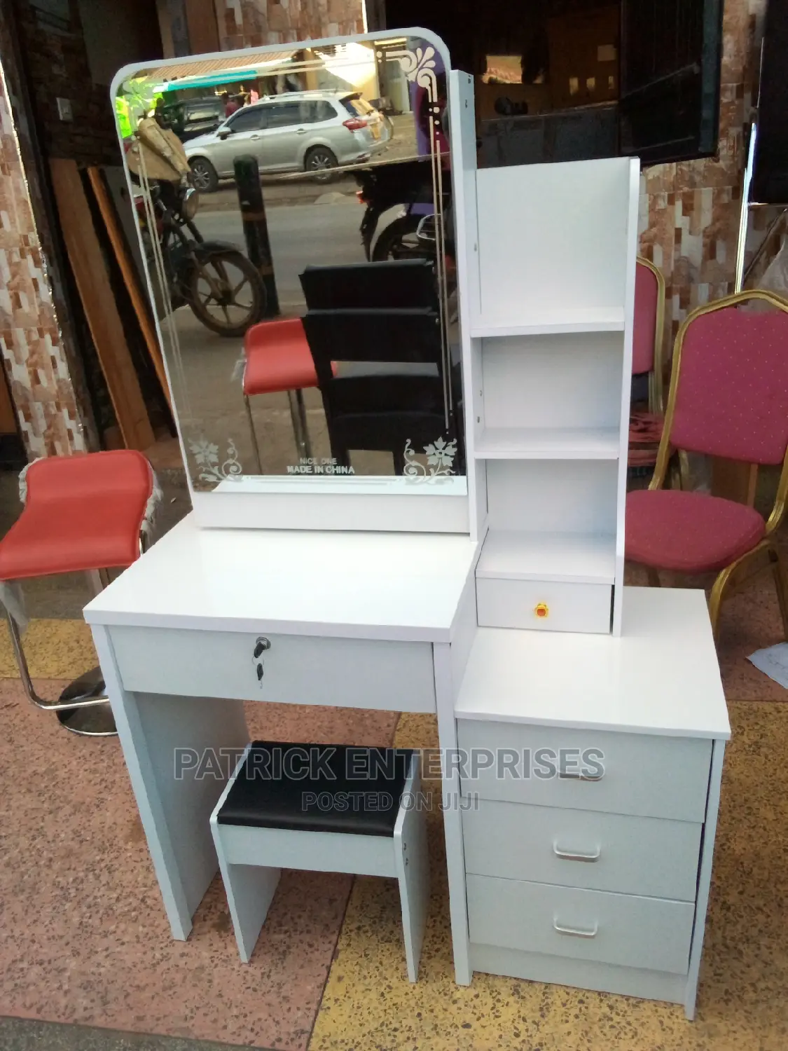 European Imported Dressing Table With a Sliding Mirror