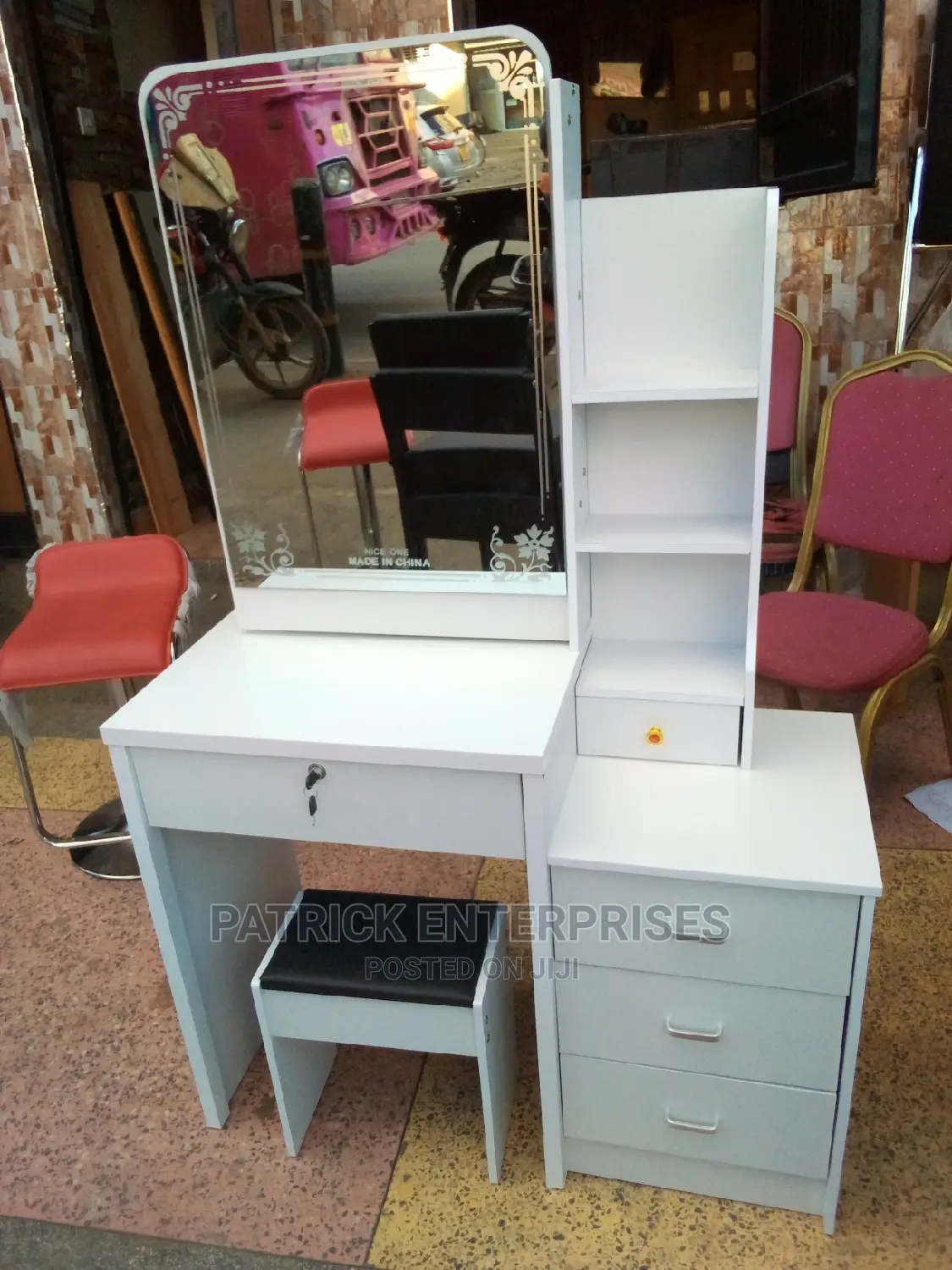 European Imported Dressing Table With a Sliding Mirror