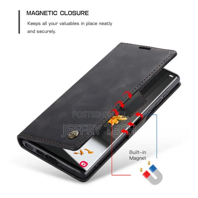 Samsung Galaxy S23 Ultra Retro Flip Leather Wallet Case Blac