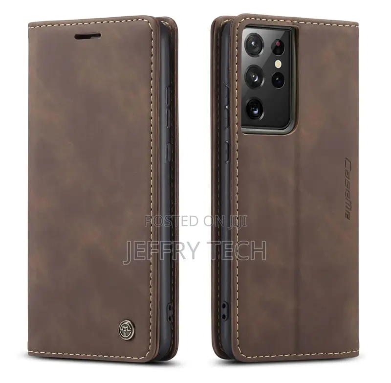 Samsung Galaxy S21 Ultra Retro Flip Leather Wallet Case Coff