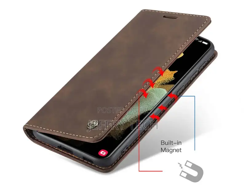 Samsung Galaxy S21 Ultra Retro Flip Leather Wallet Case Coff