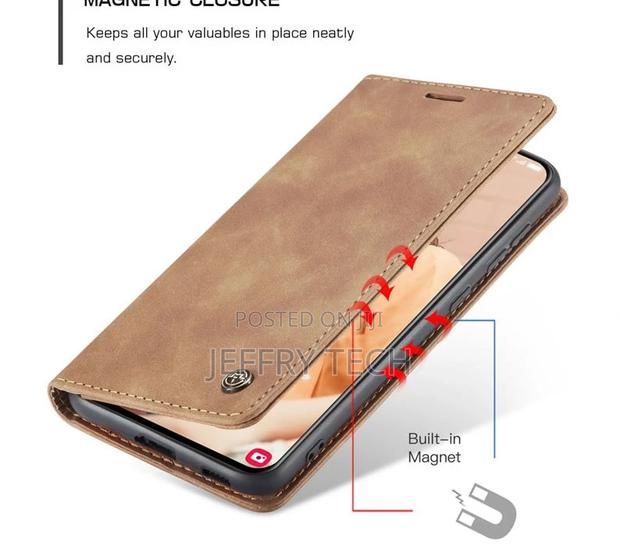 Samsung Galaxy S21 FE Retro Flip Leather Wallet Case Brown - thumbnail 2