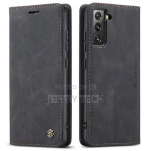 Samsung Galaxy S22 Retro Flip Leather Wallet Case Black - thumbnail 2
