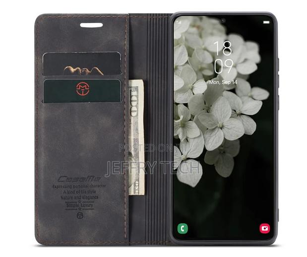 Samsung Galaxy S22 Retro Flip Leather Wallet Case Black - thumbnail 3