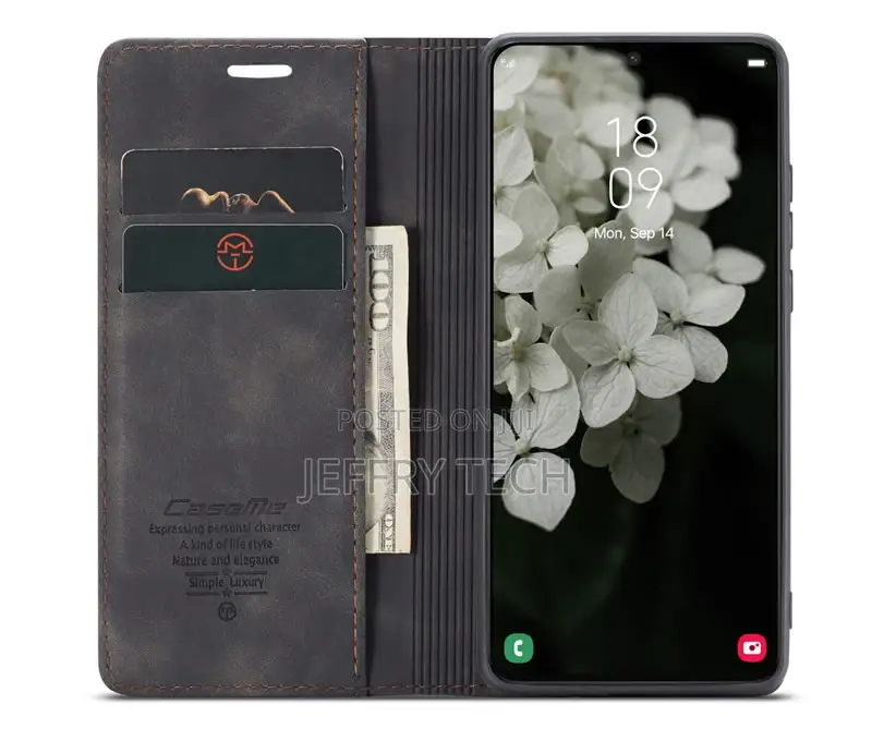 Samsung Galaxy S22 Retro Flip Leather Wallet Case Black