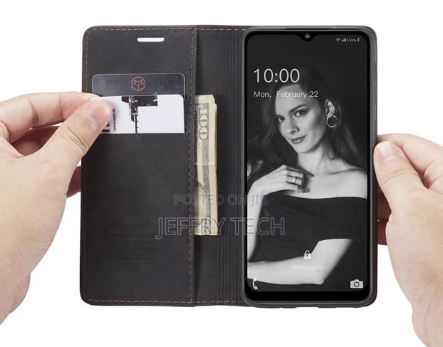Samsung Galaxy A32 5G Retro Flip Leather Wallet Case Black - thumbnail 2