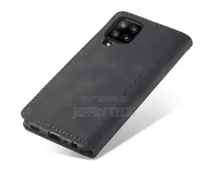 Samsung Galaxy A12 5G Retro Flip Leather Wallet Case Black