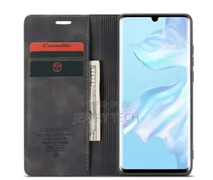 Huawei P30 Pro Retro Flip Leather Wallet Case Black