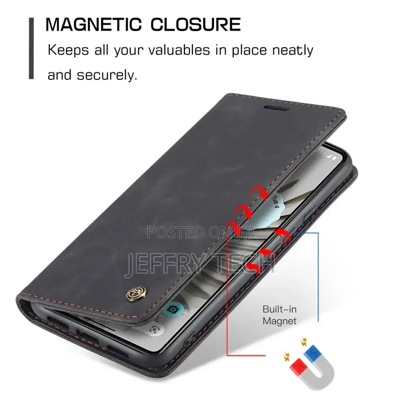 Google Pixel 7 Pro Retro Flip Leather Wallet Case Black