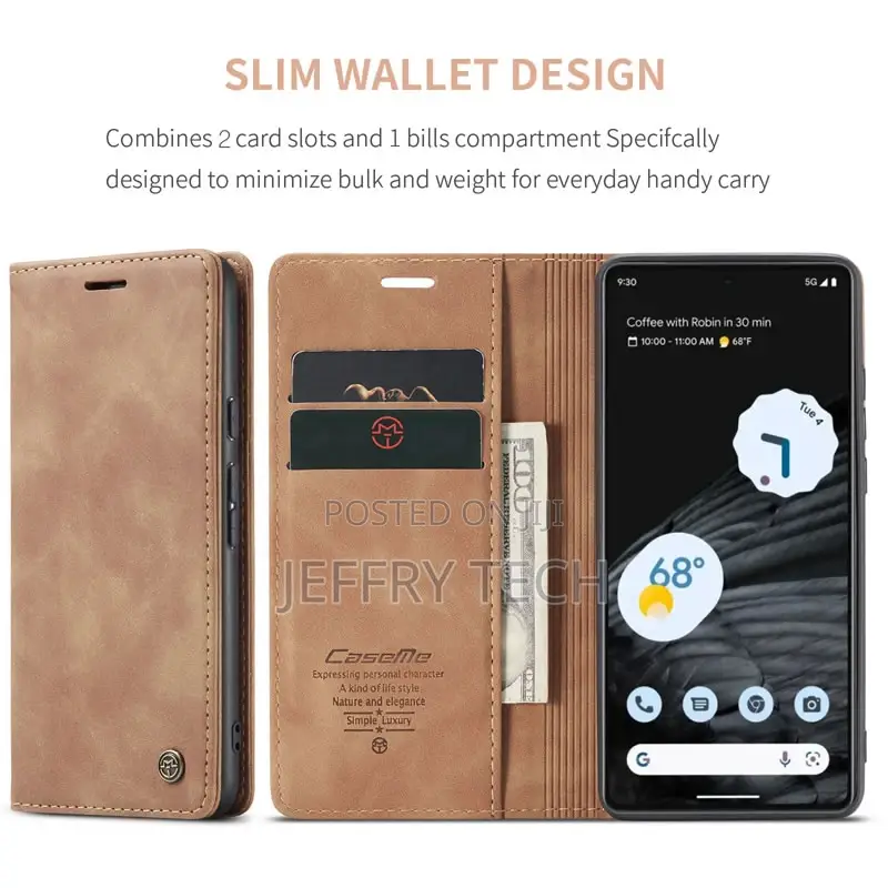 Google Pixel 7 Retro Flip Leather Wallet Case Brown
