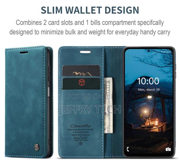 Samsung Galaxy M53 5G Retro Flip Leather Wallet Case Blue - thumbnail 2