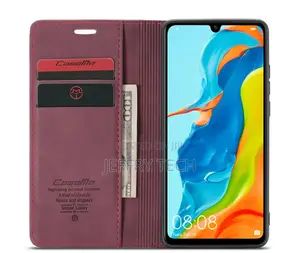 Huawei P30 Lite Retro Flip Leather Wallet Case Red
