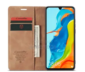 Huawei P30 Lite Retro Flip Leather Wallet Case Brown