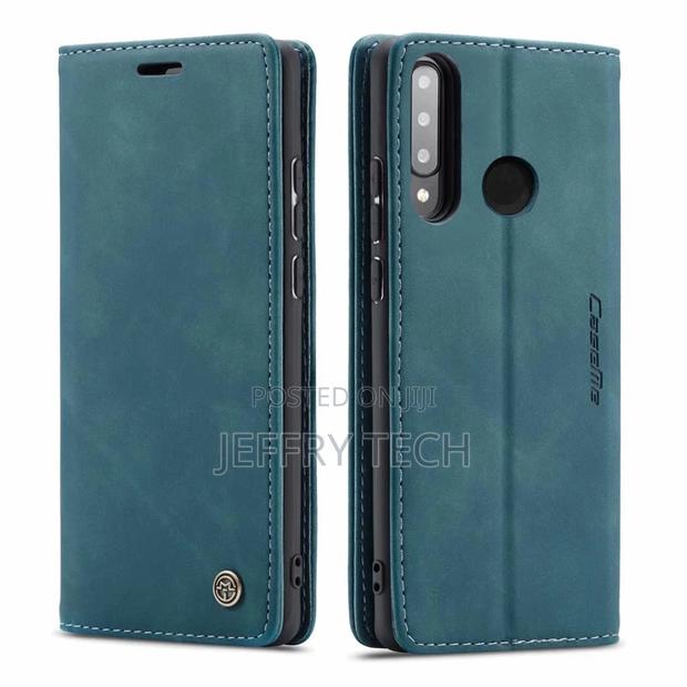 Huawei P30 Lite Retro Flip Leather Wallet Case Blue