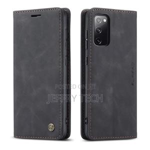 Samsung Galaxy S20 FE Retro Flip Leather Wallet Case Black - thumbnail 2