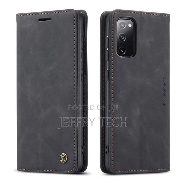 Samsung Galaxy S20 FE Retro Flip Leather Wallet Case Black - main view