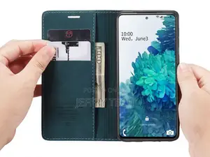 Samsung Galaxy S20 FE Retro Flip Leather Wallet Case Blue