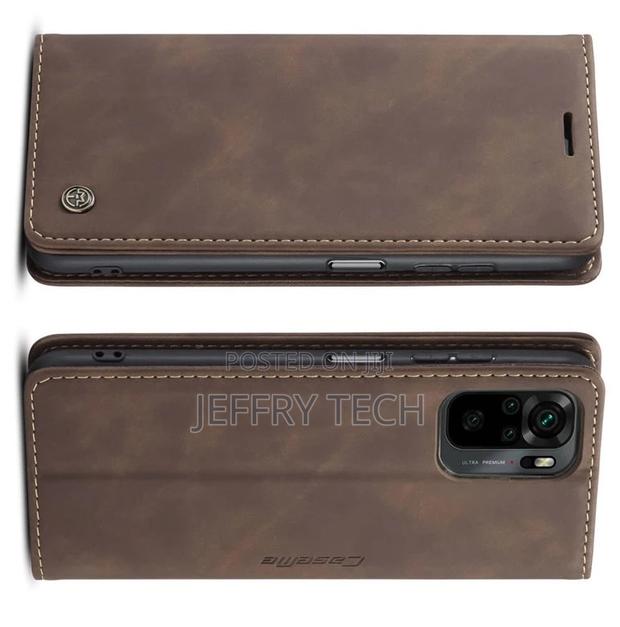 Xiaomi Redmi Note 10 4G Retro Flip Leather Wallet Case Coffe - thumbnail 2
