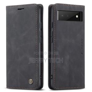Google Pixel 6 Retro Flip Leather Wallet Case Black - thumbnail 2