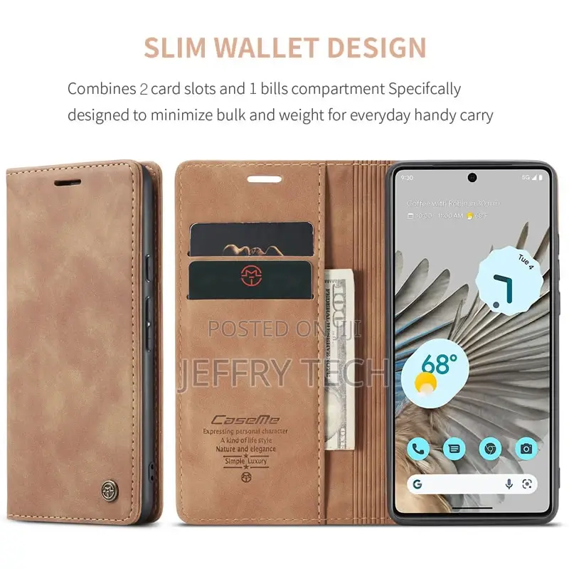 Google Pixel 7 Pro Retro Flip Leather Wallet Case Brown