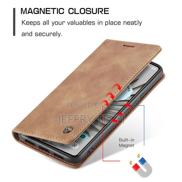 Google Pixel 7 Pro Retro Flip Leather Wallet Case Brown - thumbnail 2