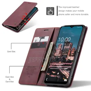 Samsung Galaxy A14 5G Retro Flip Leather Wallet Case Red
