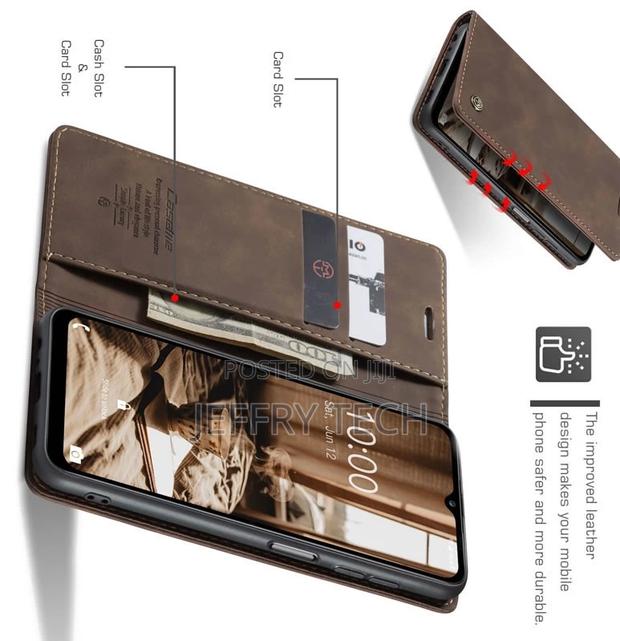 Samsung Galaxy A14 5G Retro Flip Leather Wallet Case Coffee - thumbnail 2