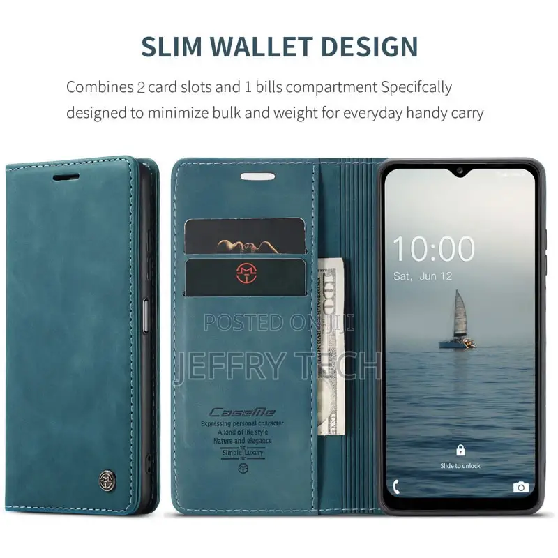 Samsung Galaxy A14 5G Retro Flip Leather Wallet Case Blue