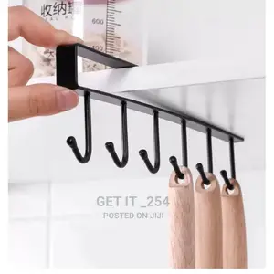 Iron 6 Hook Storage Shelf Wardrobe Cabinet