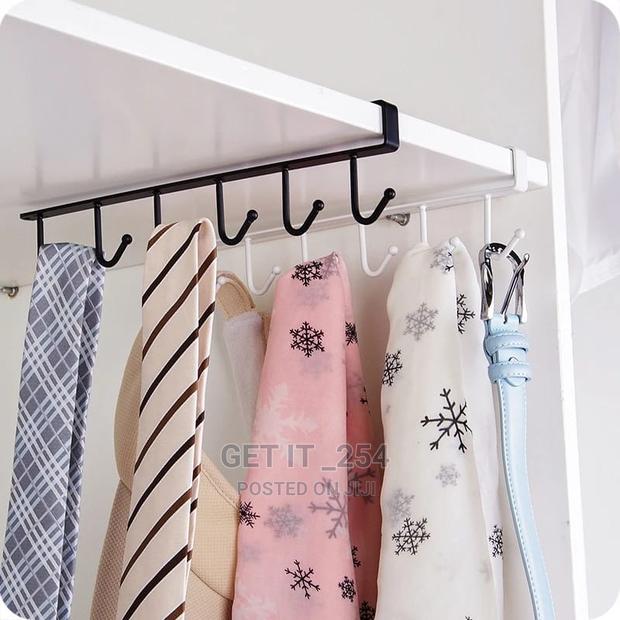 Iron 6 Hook Storage Shelf Wardrobe Cabinet - thumbnail 3