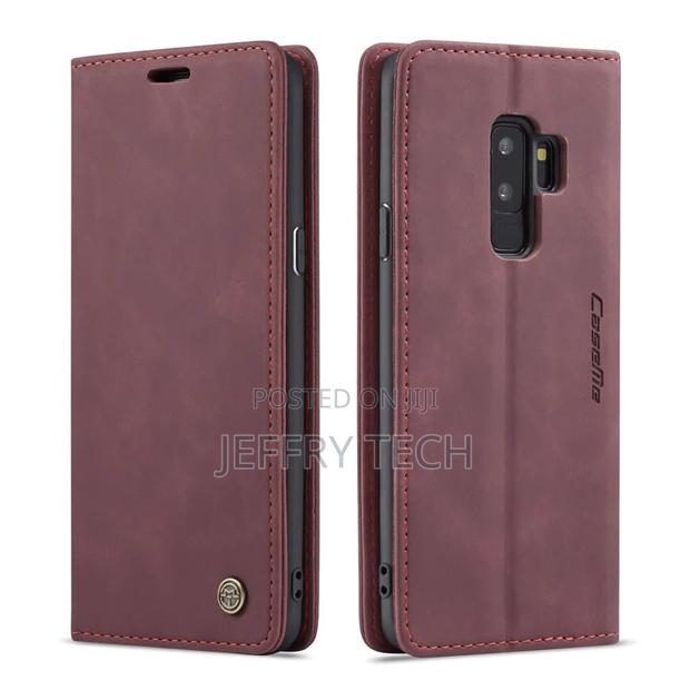 Samsung Galaxy S9 Plus Retro Matte Soft Flip Leather Red