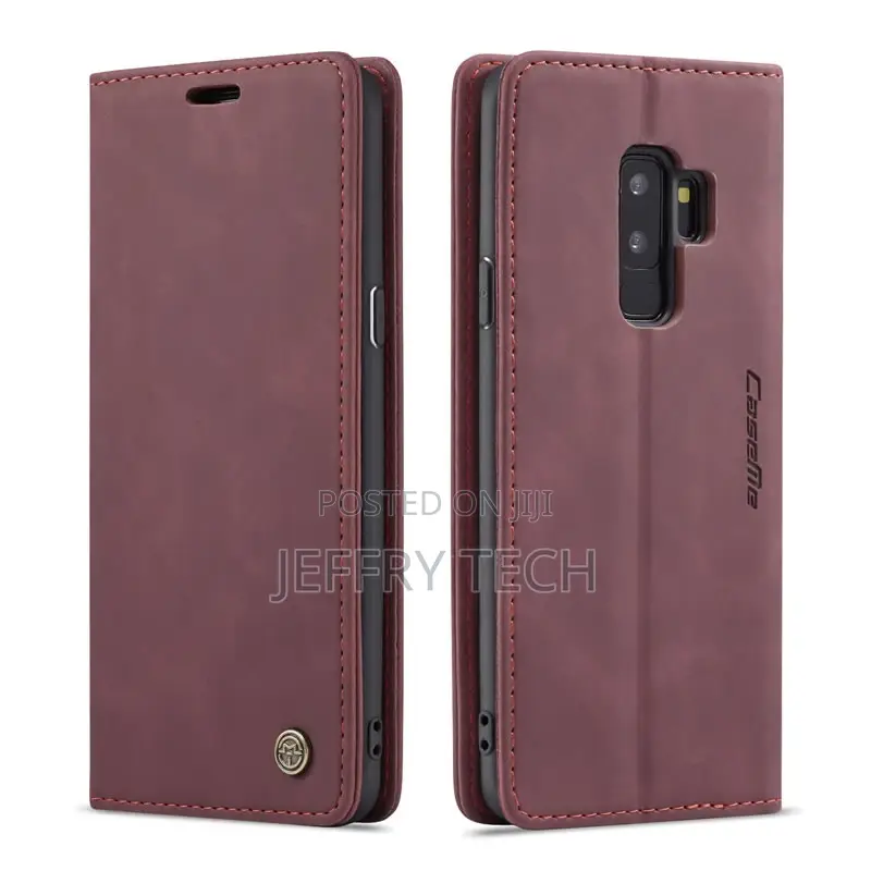 Samsung Galaxy S9 Plus Retro Matte Soft Flip Leather Red