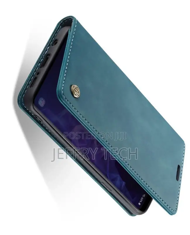 Samsung Galaxy S9 Plus Blue Matte Soft Flip Leather Wallet