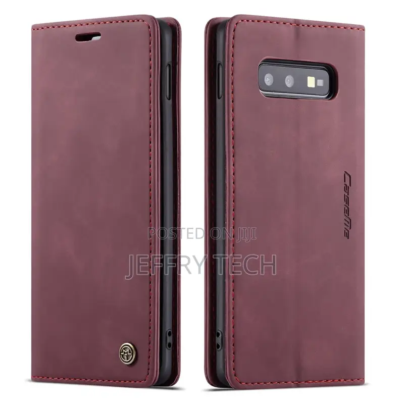 Samsung Galaxy S10e Retro Flip Leather Wallet Case Red