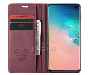 Samsung Galaxy S10e Retro Flip Leather Wallet Case Red