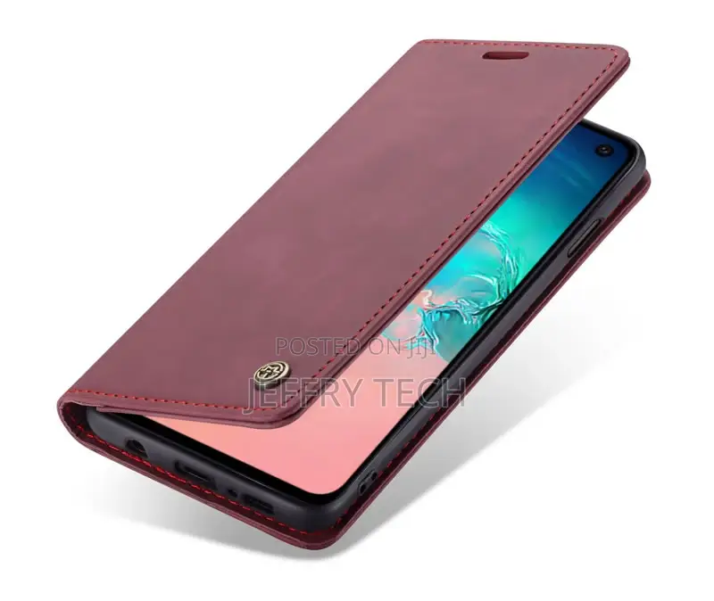 Samsung Galaxy S10e Retro Flip Leather Wallet Case Red