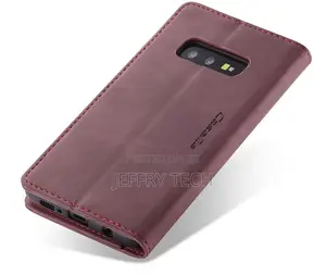 Samsung Galaxy S10e Retro Flip Leather Wallet Case Red